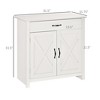 HDZNVF Farmhouse Sideboard Buffet Cabinet, Barn Door Style Kitchen Cabinet, White Wash - 2 of 4
