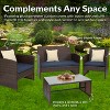 Sunnydaze Outdoor Ardfield Patio Conversation Furniture Set with Loveseat, Chairs, and Table - 4pc - 2 of 4