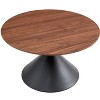 NicBex Modern Round Coffee Table Set of 2 with Wooden Top and Steel Base for Living Room and Bedroom - 2 of 4