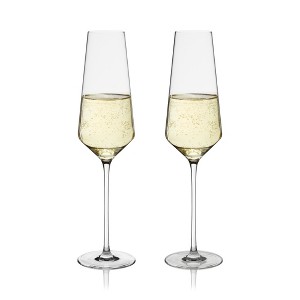 Viski Liminal Crystal Flutes, Ultrathin Clear Drinking Glasses, Thin & Lightweight, Elegant Glassware for Champagne, Wines & Cocktails, 9 oz, Set of 2 - 1 of 4