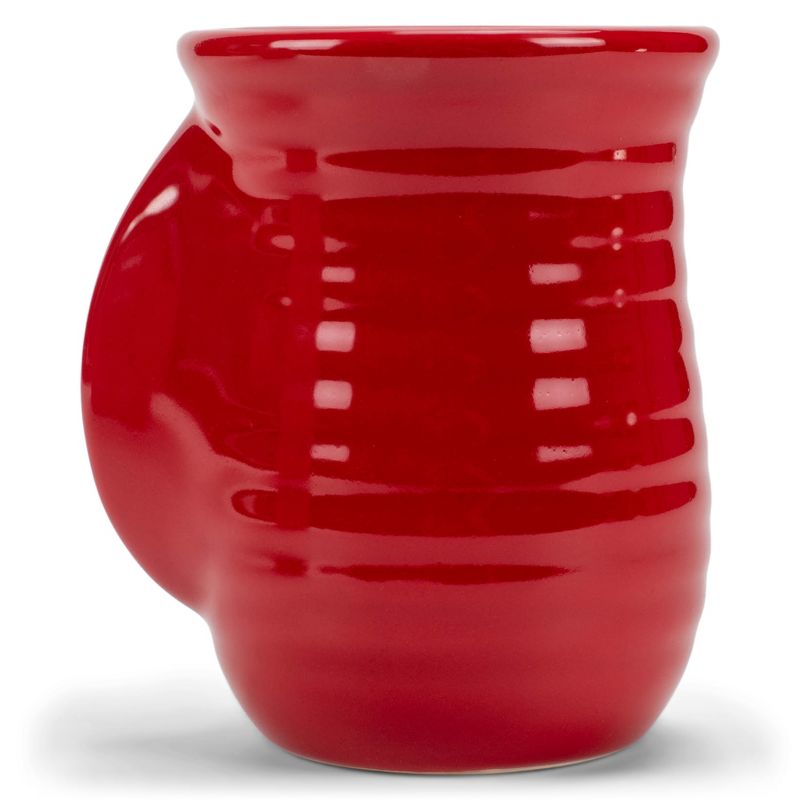 Elanze Designs Ribbed 14 ounce Ceramic Stoneware Handwarmer Mug, Red, 1 of 6