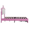 ONWITH Twin Size Upholstered Bed Frame with LED Lights, Pink White - 4 of 4