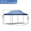 10x20 FT Heavy-Duty Pop-Up Canopy Tent with 6 Sidewalls, UV Protection, Waterproof, Adjustable Height, Wheeled Bag for Outdoor Events-Coolbibila - 4 of 4