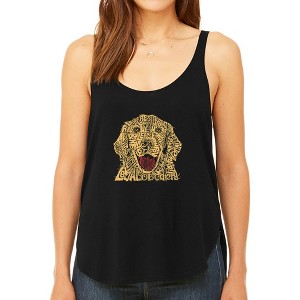 LA Pop Art Women's Premium Word Art Flowy Tank Top - Dog - 1 of 4
