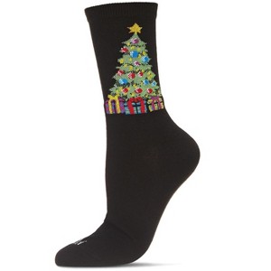 Memoi Women's Christmas Tree & Presents Holiday Crew Socks - 1 of 3
