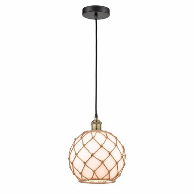 Farmhouse Rope - 1 Light Mini Pendant In Industrial Style-12.75 Inches Tall and 10 Inches Wide