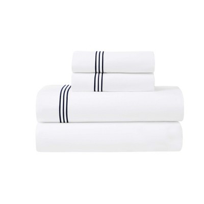 Cotton Three-Line Embroidered Sheet Set by Blue Nile Mills