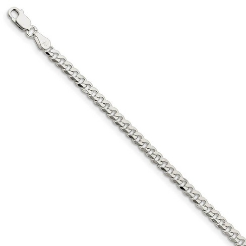 Black Bow Jewelry 4mm Sterling Silver Solid Classic Curb Chain Bracelet - image 1 of 3