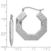 Black Bow Jewelry Greek Key Hoop Earrings in Sterling Silver - 29mm (1 1/8 Inch) - 4 of 4