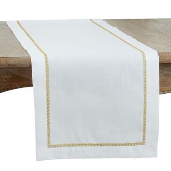 Saro Lifestyle Embroidered Border Dining Table Runner