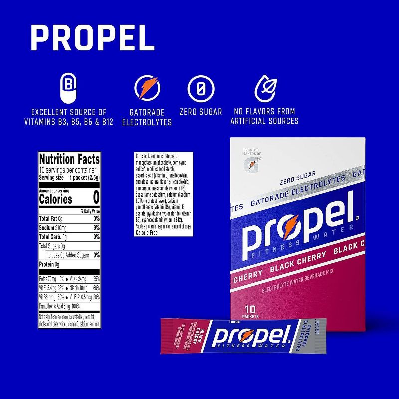 Propel Black Cherry Sport Mix - 10pk/0.08oz Pouches, 5 of 10