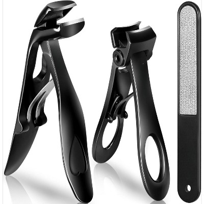 Nail Clippers for Seniors, Wide Jaw Fingernail Clippers and Angled Head Toenail Clippers for Thick Nail