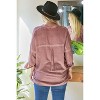 Women's Solid Button Down Long Sleeve Shirt - Plus - DAVI & DANI - 3 of 4
