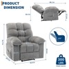 Recliner Chair, Wide Rocking Chair with Massage and Heat, Ergonomic Overstuffed Breathable Fabric Reclining Chair with 2 Side Pockets - 3 of 4