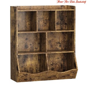 Three-Tier Kids Bookshelf and Bookcase w/ Toy Storage Cabinet, Classroom Storage Cabinet, White Bookshelf, Kids Classroom Cubbies - 1 of 4