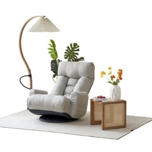 TiramisuBest Adjustable 360 Swivel Leisure Chair, Gray Recliner Sofa Chair for Gaming, Living Room & Lounge - 1 of 4