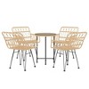 vidaXL Garden Dining Set Black Poly Rattan Medium Ergonomic - Brown - 3 of 4