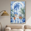 Art Remedy Blue and White Palms Tropical Bathroom Wall Art Framed - 2 of 4