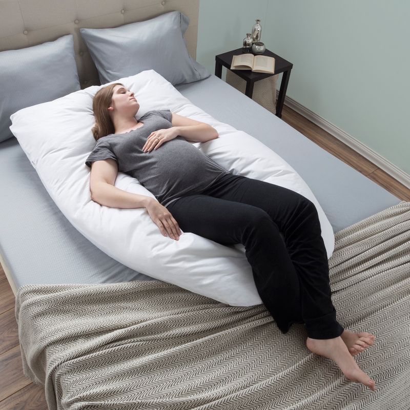 Bluestone Full Body Contour U Pillow - Great for Pregnancy - White, 5 of 8