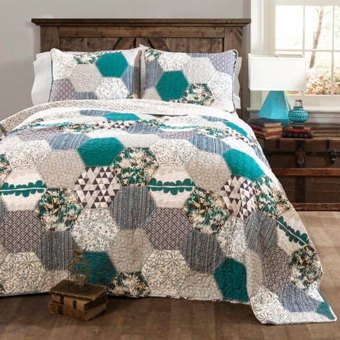 Briley Quilt 3 Piece Set Full Queen Turquoise Lush Dcor Target