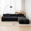 110"W Modular Sectional Sofa Upholstered Couch Cloud Sofa Free-combined Sofa with 2 Pillows, Beige/Light Coffee/Dark Gray/Black-ModernLuxe - 2 of 4