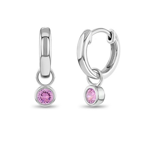 Pendant hoop earrings - Silver-coloured - Ladies