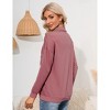 Womens Long Sleeve Zipper  Casual Pullover Tops Drawstring Quarter Zip Hoodie Shirts with Pockets Sweater - 3 of 4