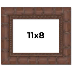 PosterPalooza | 11x8 Wide Bamboo Picture Frame, UV Acrylic, 4 Finishes - Brown, Black, Silver, and Natural - 1 of 4