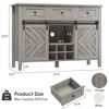 53.5'' Buffet Cabinet with Storage, 36'' Tall Wood Rustic Sideboard with 3 Drawer, Reversible Wine Rack and Adjustable Shelf - 4 of 4