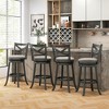 Costway Swivel Bar Stools Set of 2/4 Bar Height Chairs with Hollow Back  Soft-padded Seat Grey - image 4 of 4