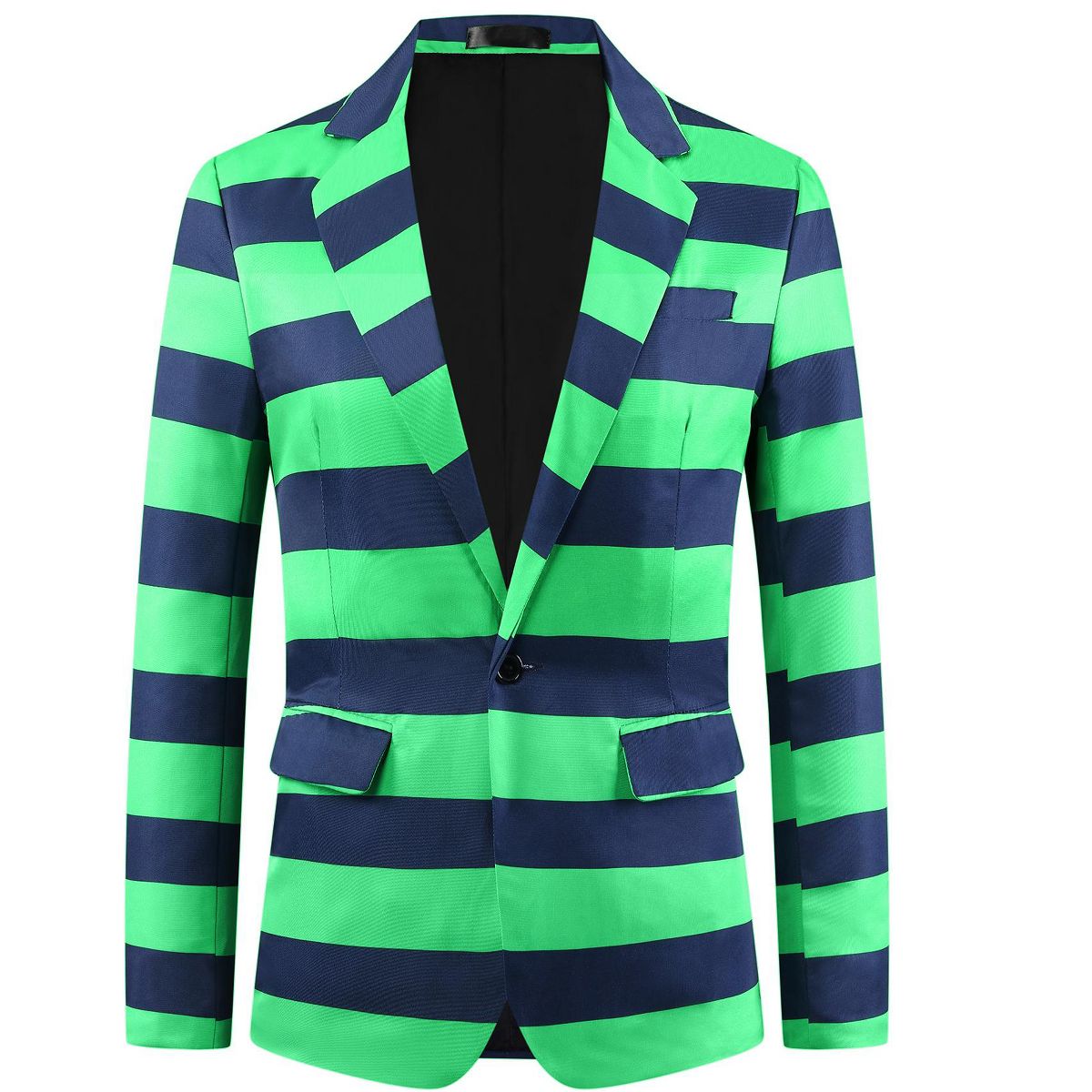 Lars Amadeus Men's Classic Fit Single Breasted Prom Formal Striped Blazers