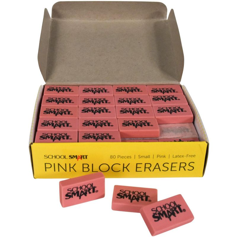 School Smart Small Pink Block Eraser, Pack of 80, 6 of 7