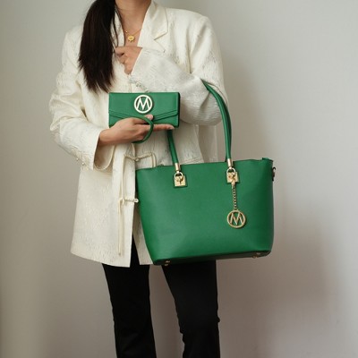 MKF Collection Vanessa Women's Fashion Tote & Wallet Set Handbag by Mia K - Green — фото 2