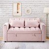 NicBex Modern Pull Out Sofa Bed Velvet Convertible Sleeper Sofa with USB Port and Cup Holders for Living Room - 3 of 4