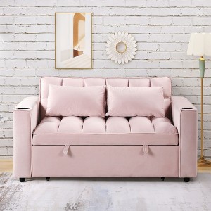 Kumasinova 58 Inch Sofa Bed,Convertible Sofa Bed with Cup Holder and USB Port,Pull Out Sofa Bed for Living Room,Apartment,Office - 1 of 4