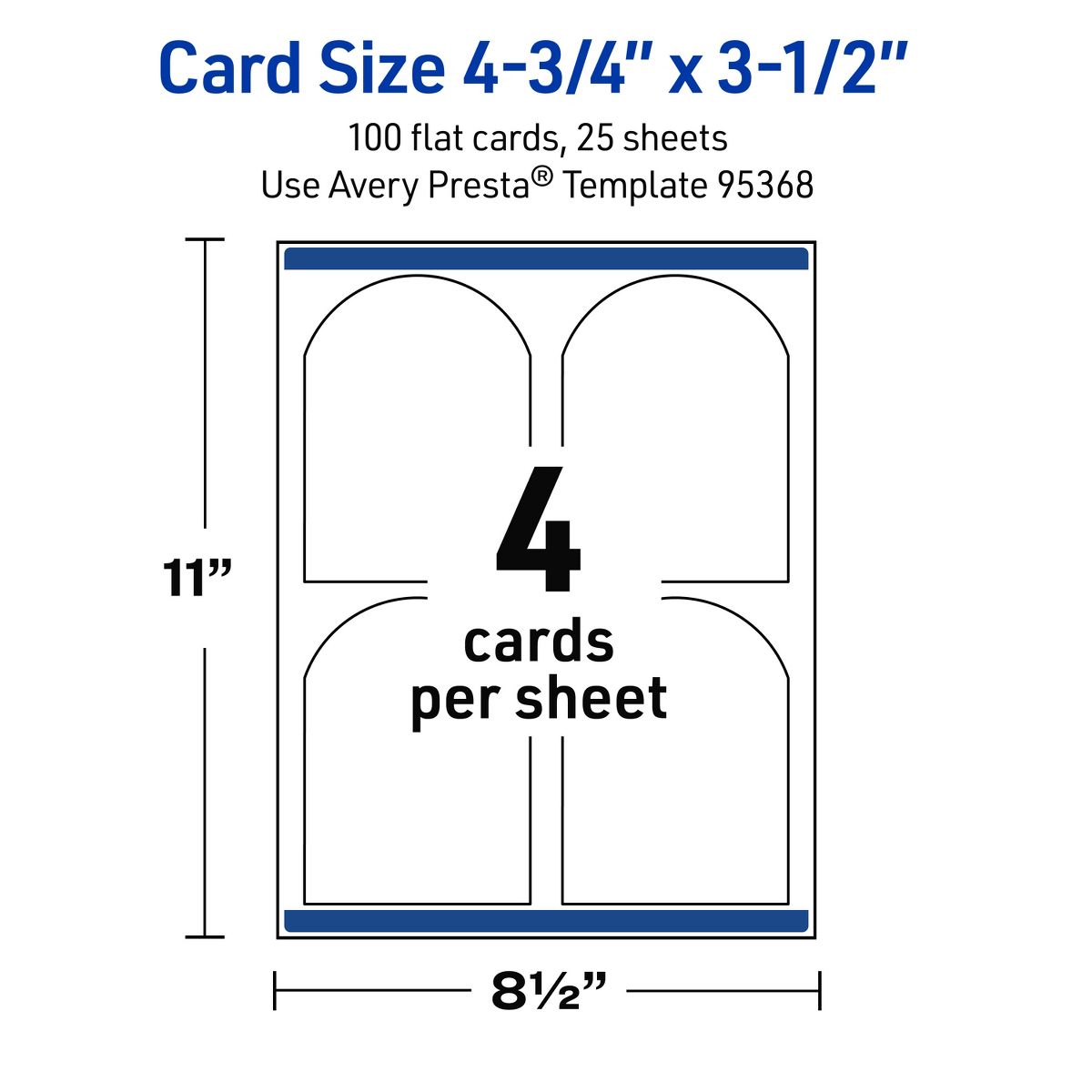 Avery Printable Arched Flat Cards, Sure Feed Technology, 4-3/4" x 3-1/2", Matte White Cardstock, Print-to-The-Edge, Laser/Inkjet Printable, 40 Total - thumbnail 5