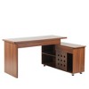Ridstar 55 in. W L-Shaped Adjustable Height Home Office Desk with Storage Drawers and Cabinets-Dark Brown - 2 of 4