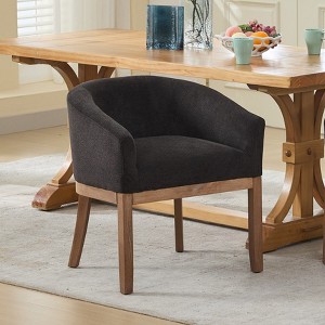 Hrinhom 24.8"W Mid Century Modern Upholstered Barrel Dining Chairs with Arms - 1 of 4