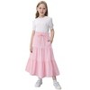 Maxi Skorts Skirt for Girls Button Front Ruffle High Waisted Long Skirts with Belt and Pocket 3-12 Years - 4 of 4
