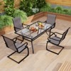 Tangkula Patio Dining Chairs Set of 4 C-Spring Motion Patio Chairs w/ Metal Frame - 2 of 4