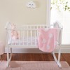 Everyday Kids 2 Pack Girls Cradle Sheet Set – 100% Cotton Jersey Knit, Breathable & Ultra Soft – Fits Cradle Mattress Pads – Pink Hearts & White Dots - 3 of 4