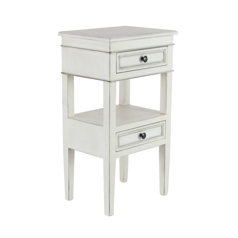 Distressed Wooden Side Table with Drawers - Olivia & May, 3 of 8