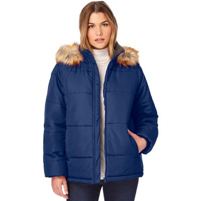 Roaman's Women's Plus Size Short Length Puffer Jacket