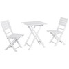 Outsunny 3 Piece Bistro Set, Wood Folding Outdoor Furniture with Table & Chairs for Backyard & Balcony, Square, White - image 4 of 4