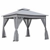 Bigget 10x10 Outdoor Gazebo Tent with Double Roof, Patio Gazebo with Mosquito Netting, Patio Canopy for Backyard, Garden, Lawn and Deck - 2 of 4