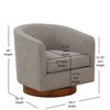 Swivel Ultra-Soft Performance Fabric Barrel Chair with Pocket Coil Seat, Reversible Cushions, and 360-Degree Swivel - 4 of 4