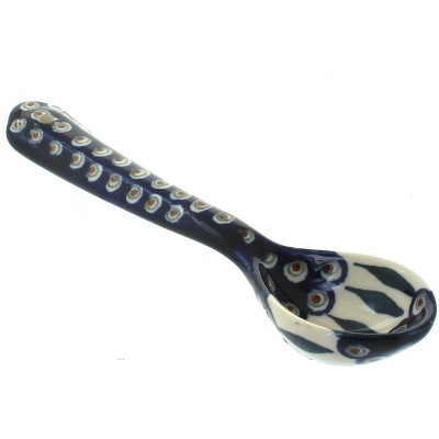 Blue Rose Polish Pottery Peacock Tablespoon