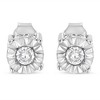 Haus of Brilliance Silver 1/2 Cttw Miracle Set Diamond Stud Earring - 3 of 4