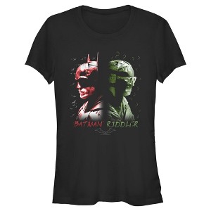 Juniors Womens The Batman Riddler Back to Back T-Shirt - 1 of 4