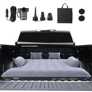 VEVOR Truck Bed Air Mattress, for 6-6.5 ft Full Size Truck Beds, Inflatable Air Mattress Camping Bed with 12V Air Pump 2 Pillows, Carry Bag,Gray - 1 of 4